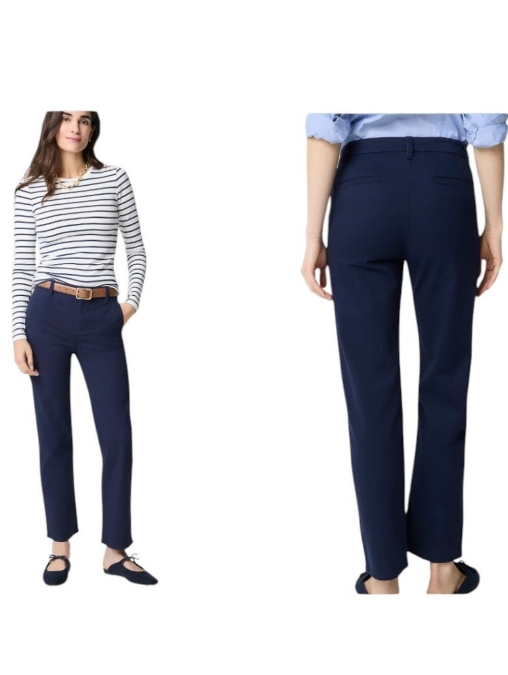 NWT J. Crew Petite Everyday Chino Pants Navy Blue Size 10P